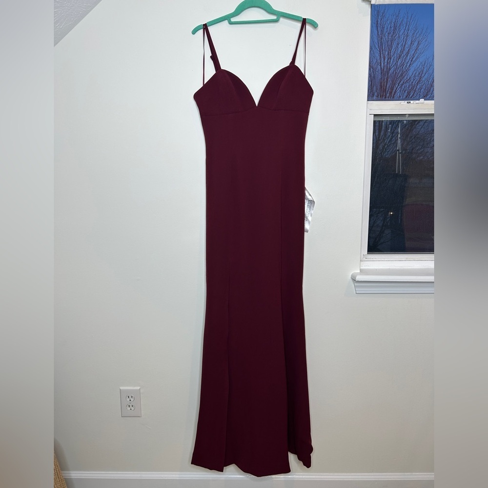 NEW Dress The Population Alejandra Evening Gown Burgundy Size Medium Dress - Picture 3 of 11